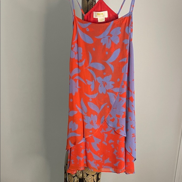 Maeve Tops - Maeve Anthropologie orange and Blue Floral Tank Top